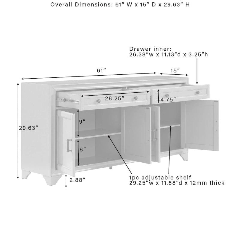 Ensemble de divertissement Crosley Tara 3 pièces - 15x108.5x67.75