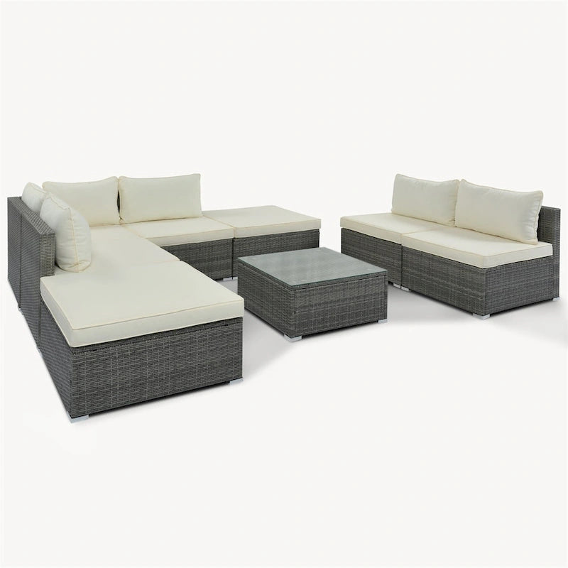 Ensembles de canapés modulaires de 8 pièces pour patio extérieur Leisure Zone