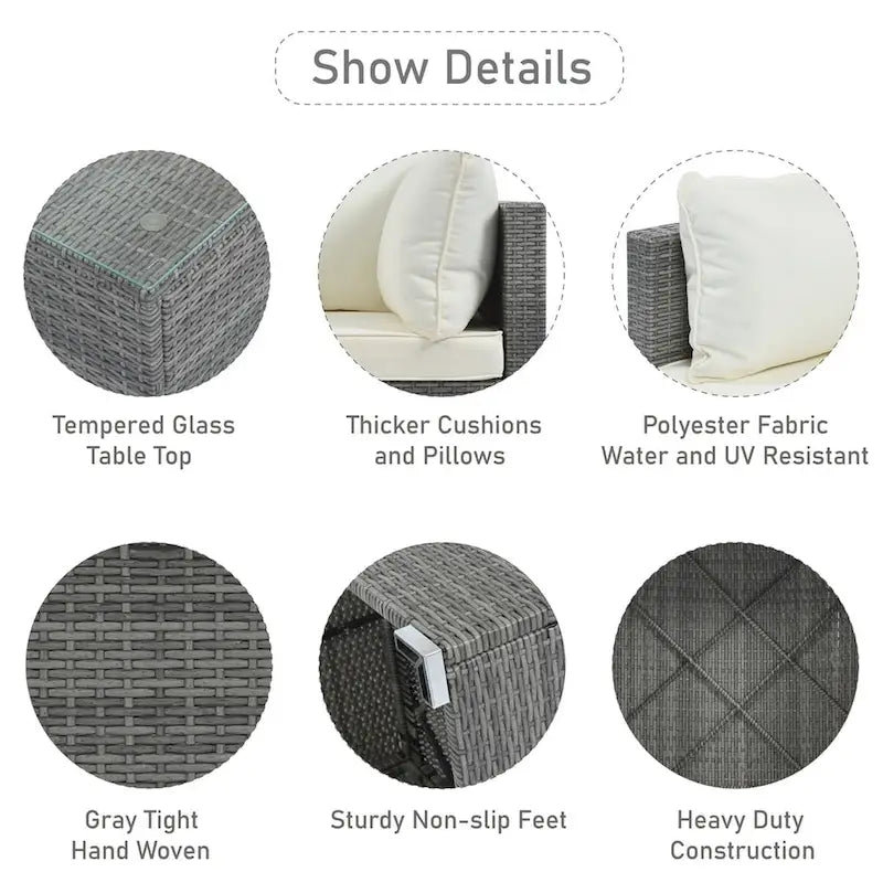 Ensembles de canapés modulaires de 8 pièces pour patio extérieur Leisure Zone