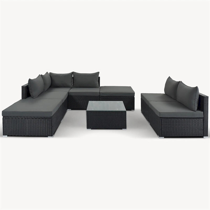 Ensembles de canapés modulaires de 8 pièces pour patio extérieur Leisure Zone