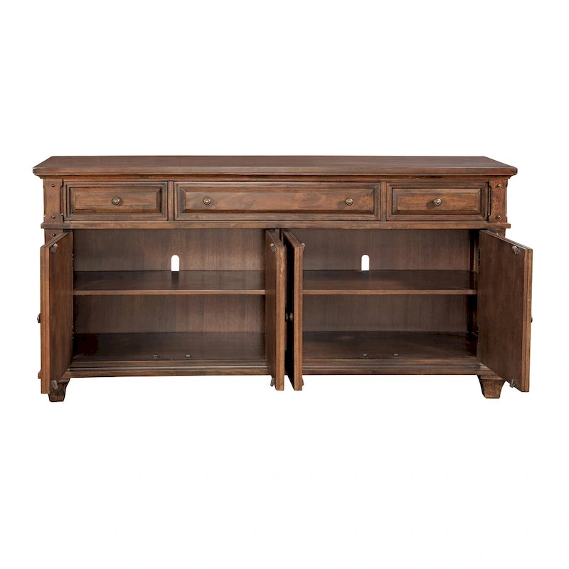 Meuble TV Harbor Point Rustic Cherry de 72 po – 72 po de largeur