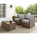 Crosley Bradenton 2Pc Outdoor Wicker Armchair Set - 31.75d x 30.5w x 32.5h