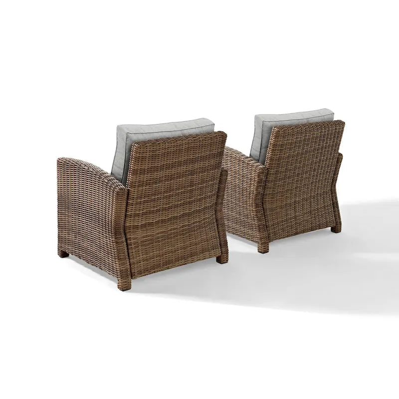 Crosley Bradenton Ensemble de 2 fauteuils d'extérieur en osier - 31.75p x 30.5l x 32.5h