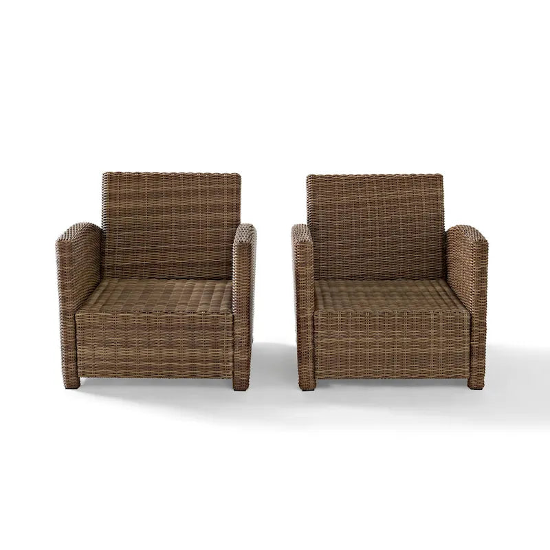 Crosley Bradenton Ensemble de 2 fauteuils d'extérieur en osier - 31.75p x 30.5l x 32.5h
