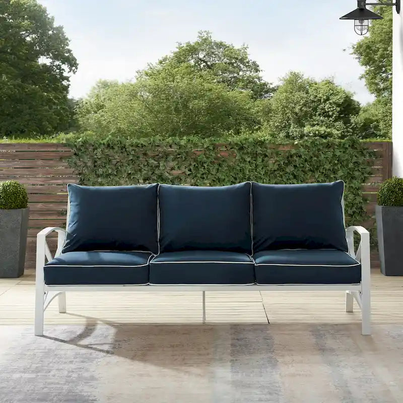 Canapé d'extérieur en métal Kaplan - 79L x 30,5P x 32H