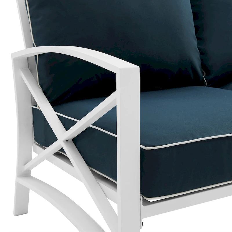 Canapé d'extérieur en métal Kaplan - 79L x 30,5P x 32H
