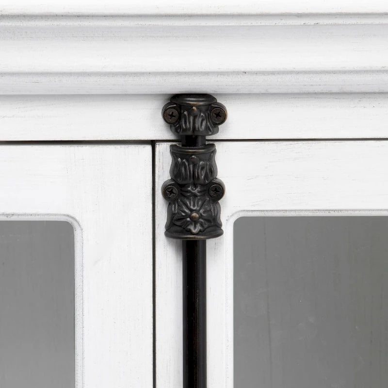 Meuble console média Coventry en chêne blanc à 4 portes - 72 x 17 x 36