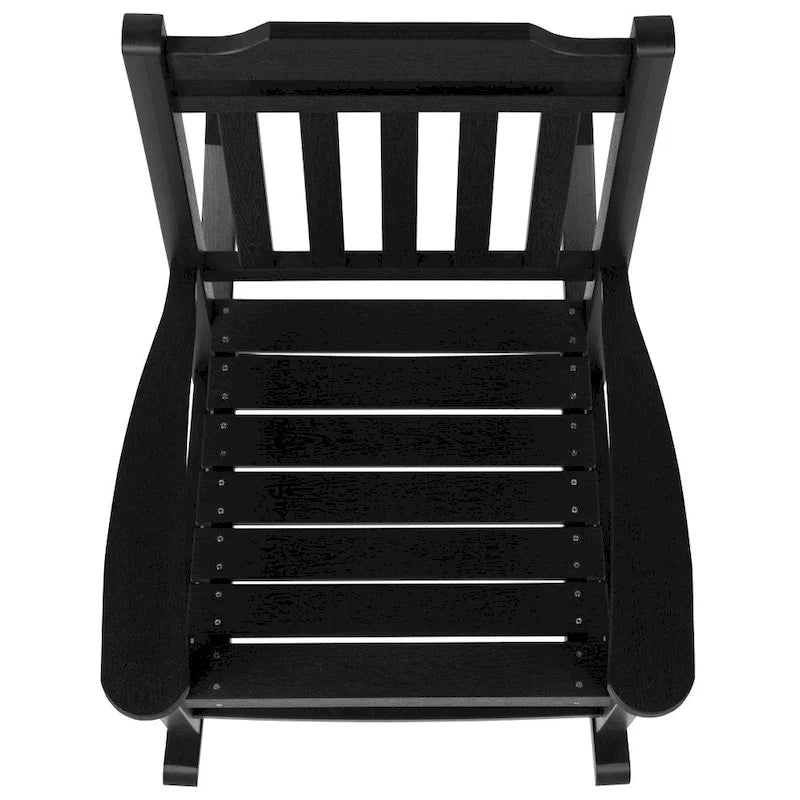 Lot de 2 chaises à bascule en faux bois tout temps - Meubles de patio et de jardin