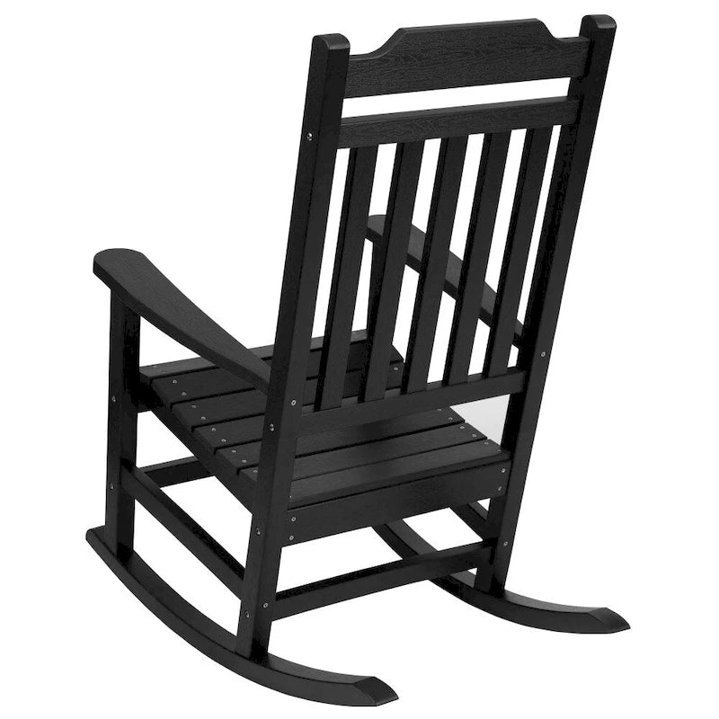Lot de 2 chaises à bascule en faux bois tout temps - Meubles de patio et de jardin