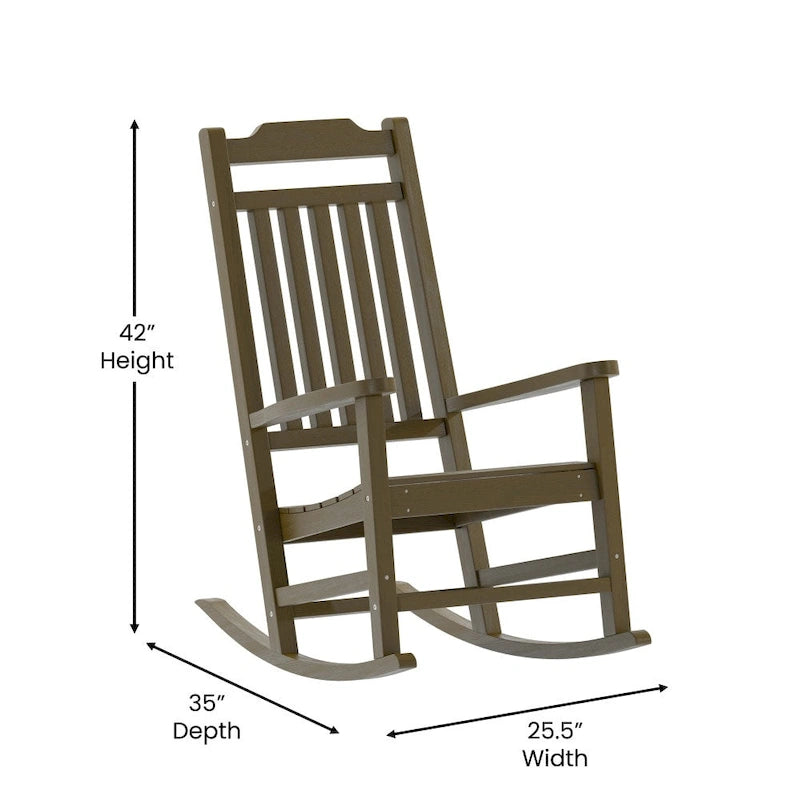 Lot de 2 chaises à bascule en faux bois tout temps - Meubles de patio et de jardin
