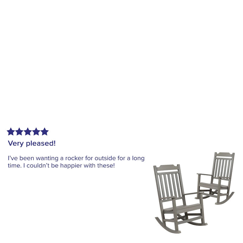 Lot de 2 chaises à bascule en faux bois tout temps - Meubles de patio et de jardin
