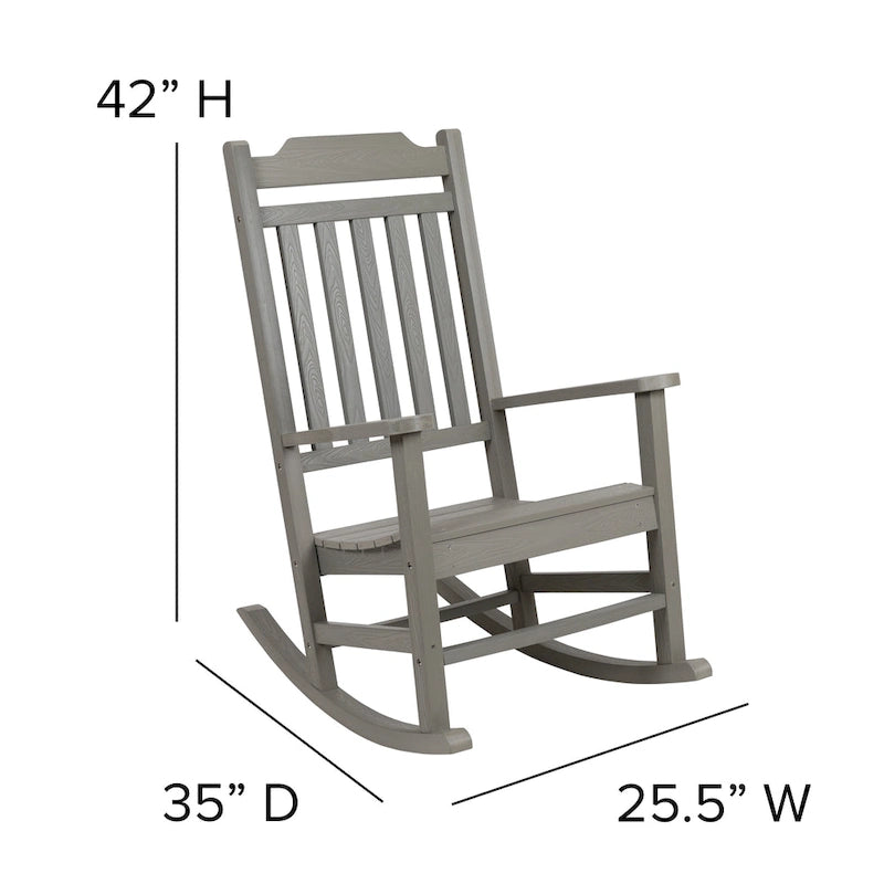 Lot de 2 chaises à bascule en faux bois tout temps - Meubles de patio et de jardin