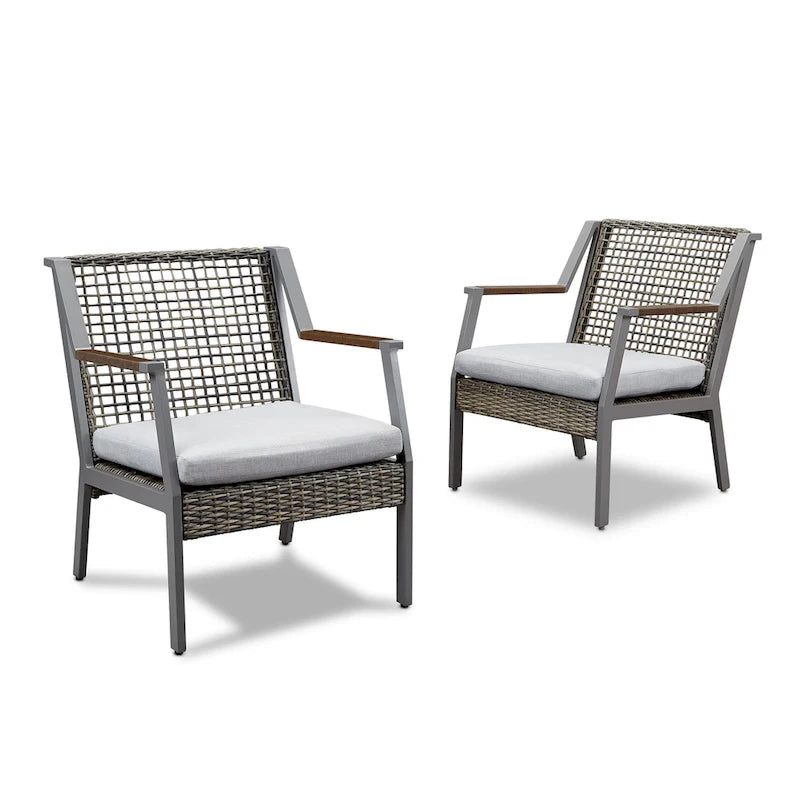 Ensemble de deux chaises Calvin 25.25 grises par Real Flame