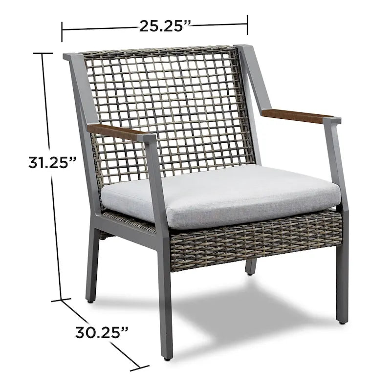 Ensemble de deux chaises Calvin 25.25 grises par Real Flame