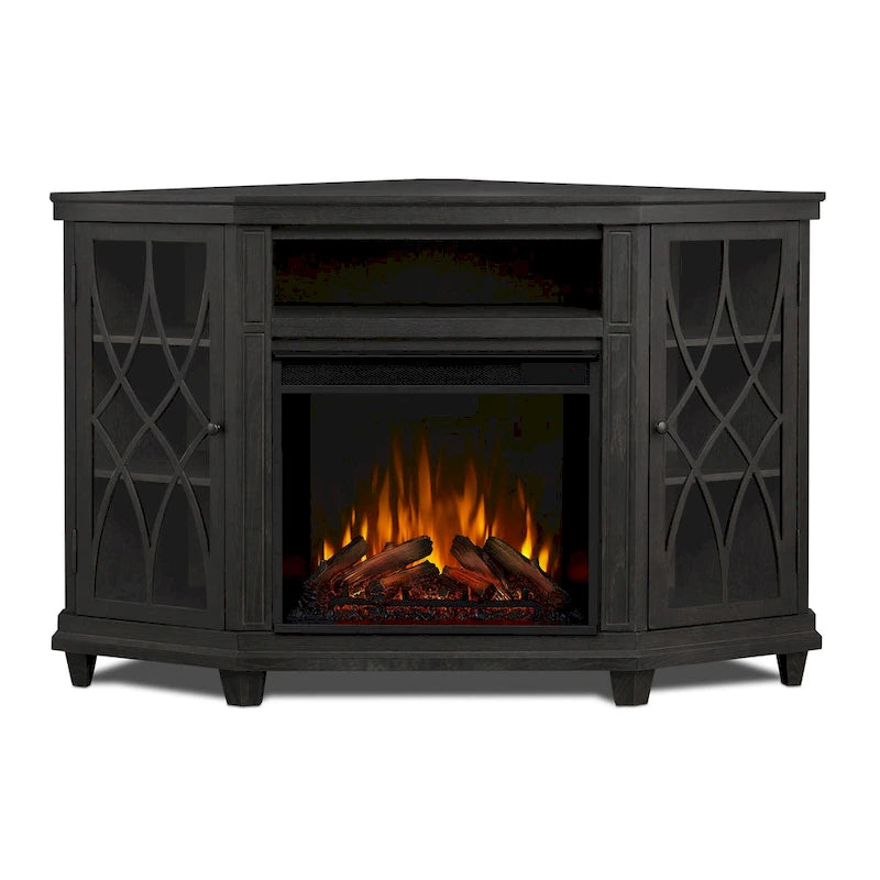 Meuble TV cheminée électrique Lynette 56 gris par Real Flame