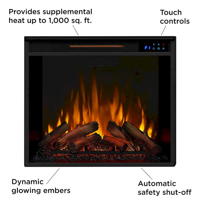 Meuble TV cheminée électrique Lynette 56 gris par Real Flame
