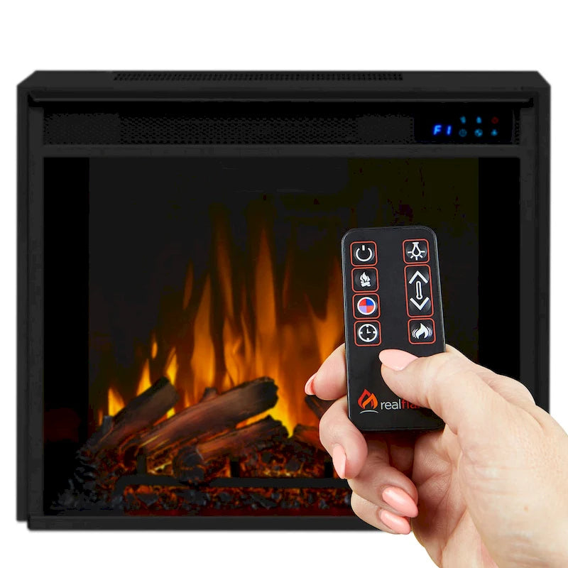 Meuble TV cheminée électrique Lynette 56 gris par Real Flame