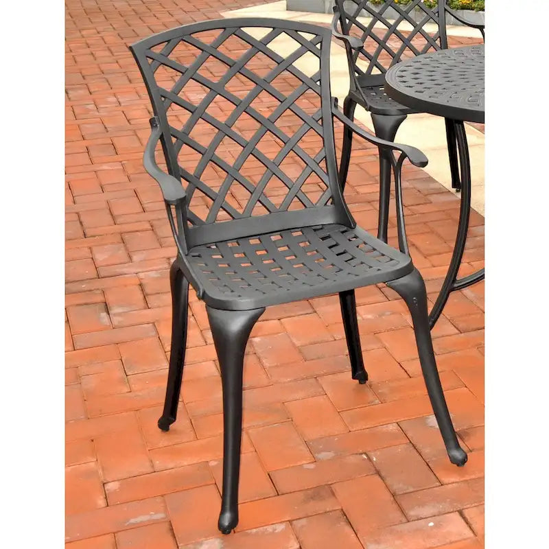 Crosley Sedona Cast Aluminum High Back Arm Chair in Charcoal Black Finish (Set of 2)