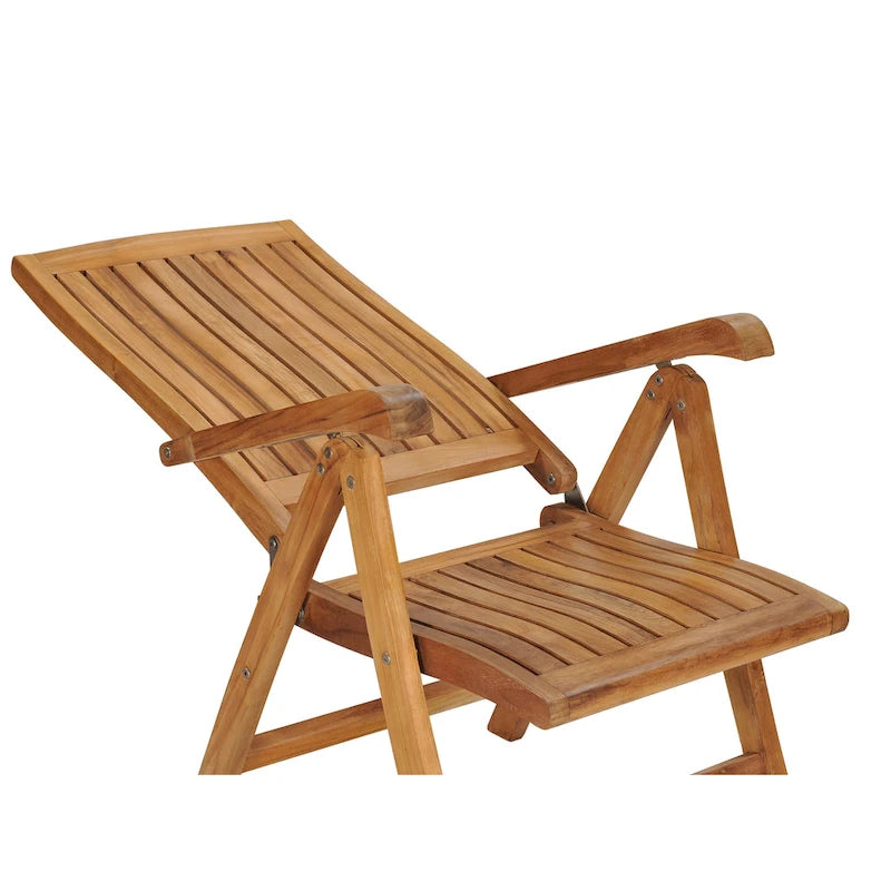 Chaise pliante et inclinable en bois de teck Chic Teak Miami