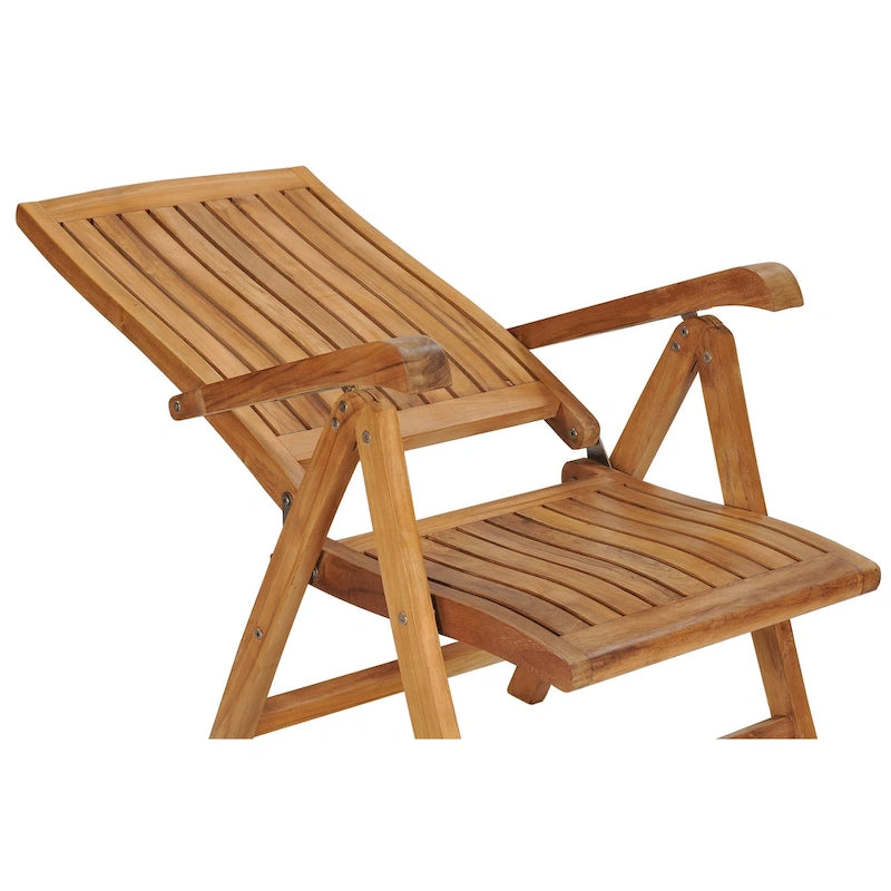 Chaise pliante et inclinable en bois de teck Chic Teak Miami