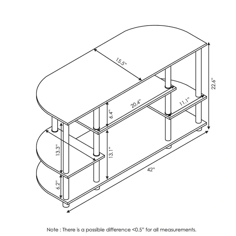 Meuble TV d'angle au design simple Furinno JAYA 15116