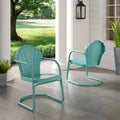 Crosley Tulip 2Pc Outdoor Metal Armchair Set - 24.5W x 20.5D x 32.88H