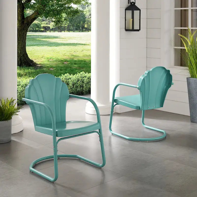 Crosley Tulip 2Pc Outdoor Metal Armchair Set - 24.5W x 20.5D x 32.88H