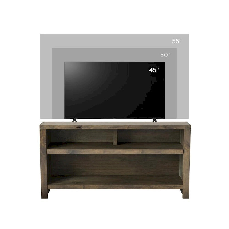 Meuble TV Bridgevine Home Joshua Creek de 48 pouces pour téléviseurs jusqu'à 55 pouces, aucun assemblage requis, finition bois de grange