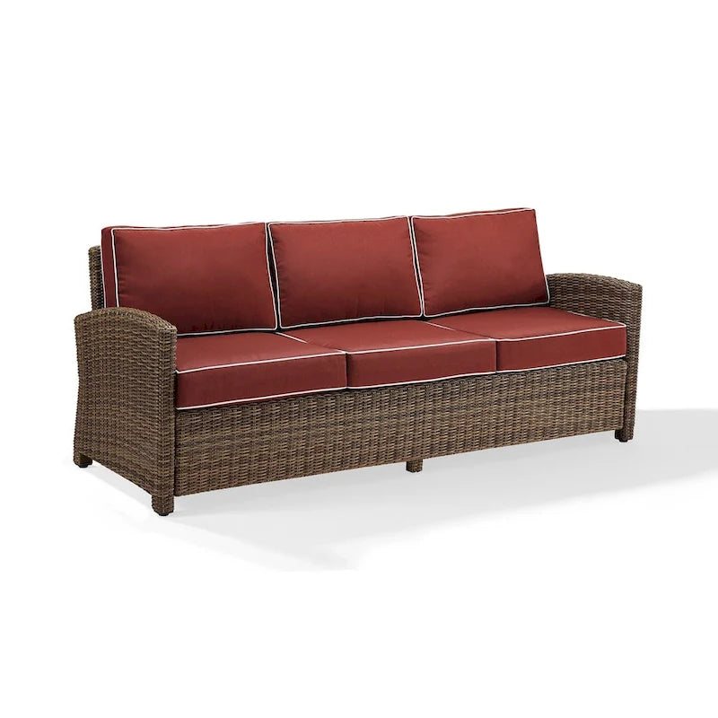 Canapé Crosley Bradenton avec coussins Sangria – 80,6d x 204,5 x 82,5h