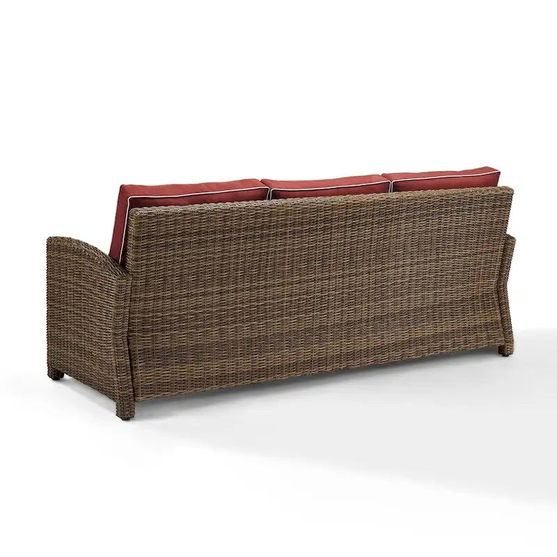 Canapé Crosley Bradenton avec coussins Sangria – 80,6d x 204,5 x 82,5h