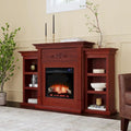 Meuble SEI Cheminée électrique Gracewood Hollow Womack 70 po en acajou avec bibliothèques - N/A