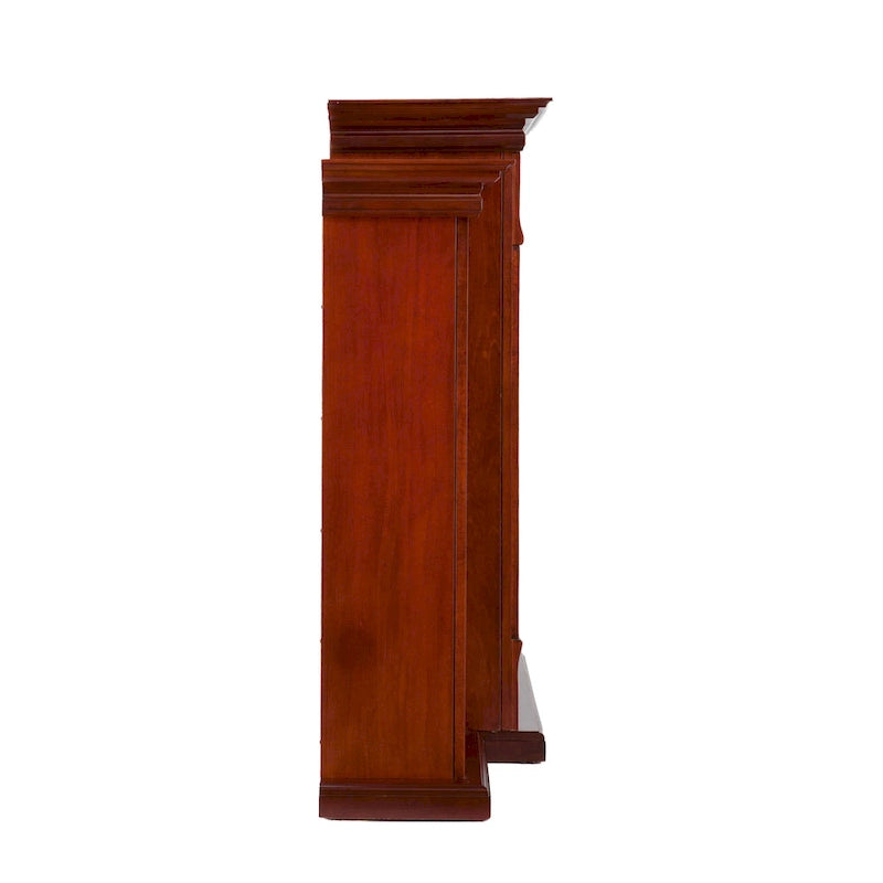 Meuble SEI Cheminée électrique Gracewood Hollow Womack 70 po en acajou avec bibliothèques - N/A