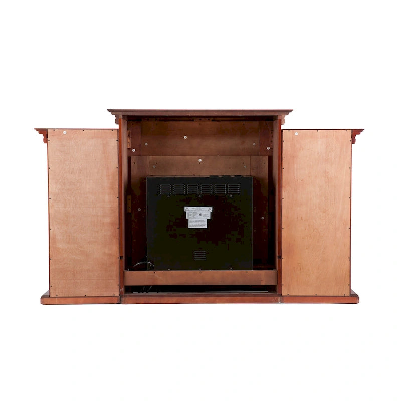 Meuble SEI Cheminée électrique Gracewood Hollow Womack 70 po en acajou avec bibliothèques - N/A