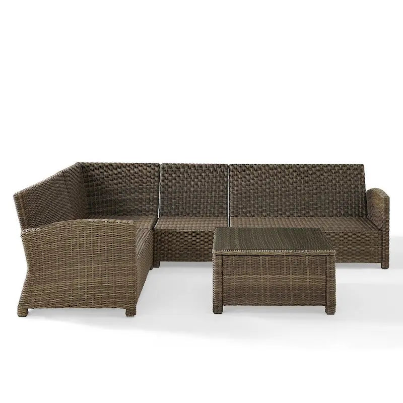 Ensemble de mobilier d'extérieur 5 pièces en osier Crosley Bradenton avec coussins sangria