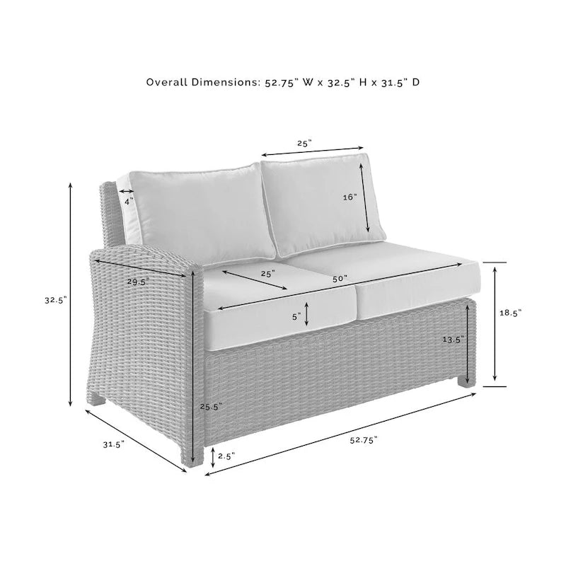 Ensemble de mobilier d'extérieur 5 pièces en osier Crosley Bradenton avec coussins sangria