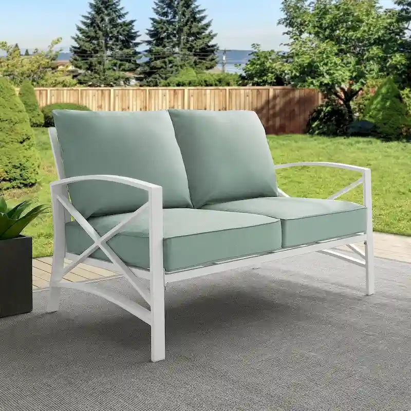 Kaplan Outdoor Metal Loveseat - 54 W x 30.5 D x 32 H - 54 W x 30.5 D x 32 H