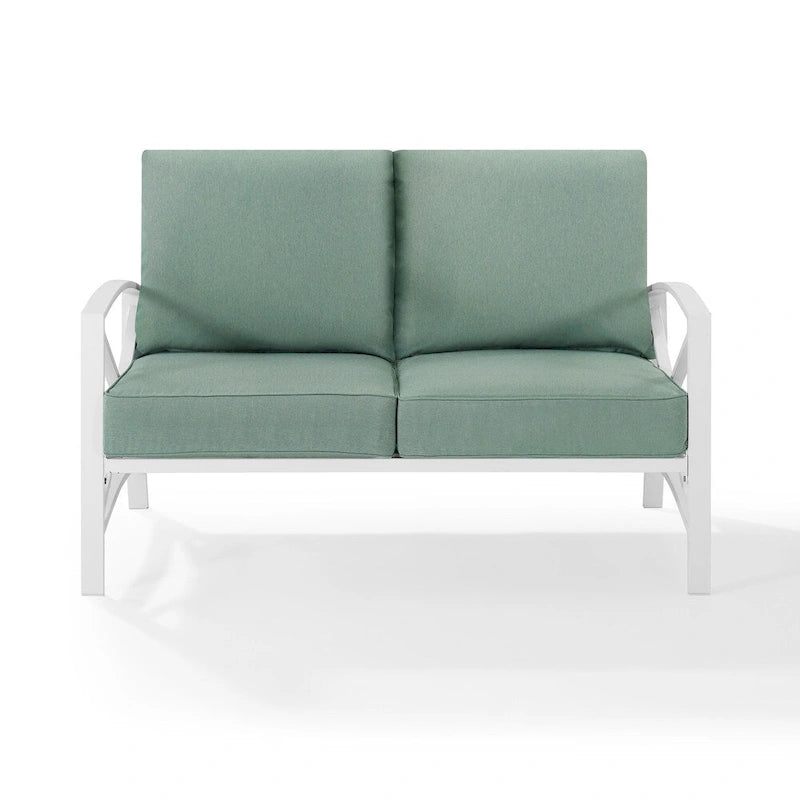 Causeuse d'extérieur en métal Kaplan - 54 L x 30,5 P x 32 H - 54 L x 30,5 P x 32 H