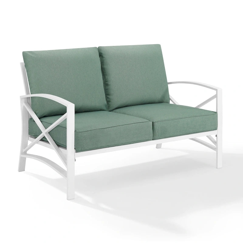 Causeuse d'extérieur en métal Kaplan - 54 L x 30,5 P x 32 H - 54 L x 30,5 P x 32 H