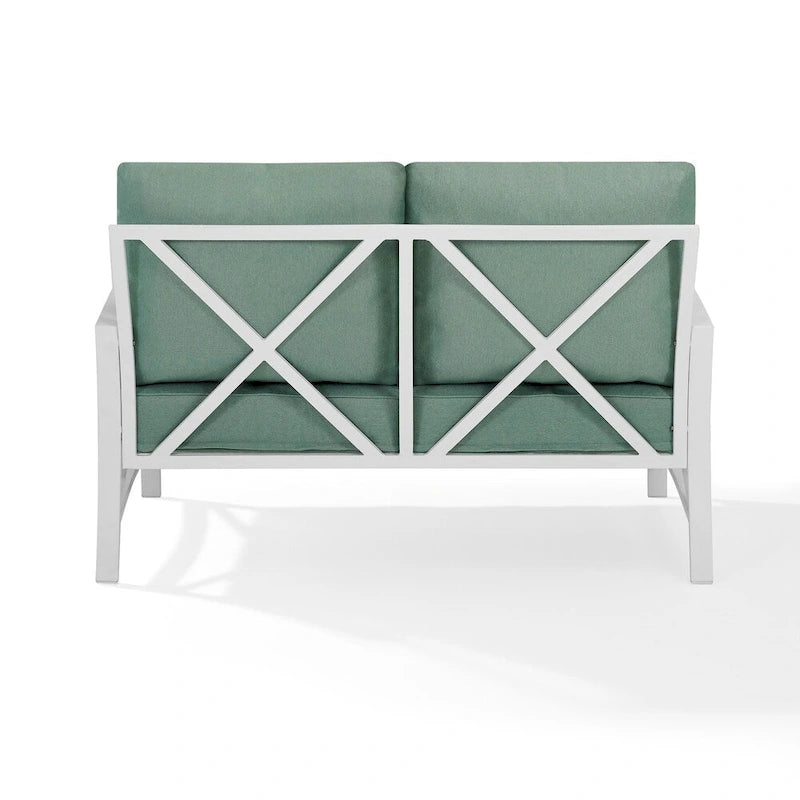 Causeuse d'extérieur en métal Kaplan - 54 L x 30,5 P x 32 H - 54 L x 30,5 P x 32 H