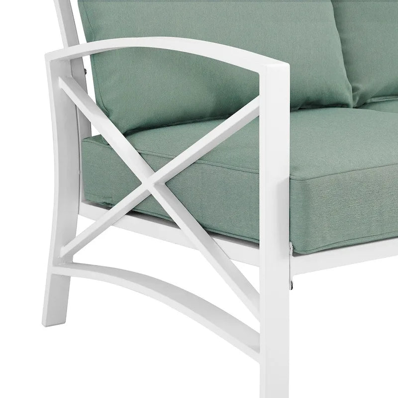 Causeuse d'extérieur en métal Kaplan - 54 L x 30,5 P x 32 H - 54 L x 30,5 P x 32 H