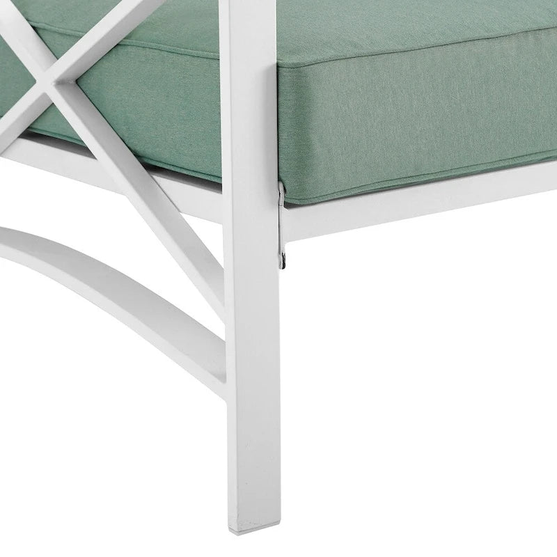 Causeuse d'extérieur en métal Kaplan - 54 L x 30,5 P x 32 H - 54 L x 30,5 P x 32 H