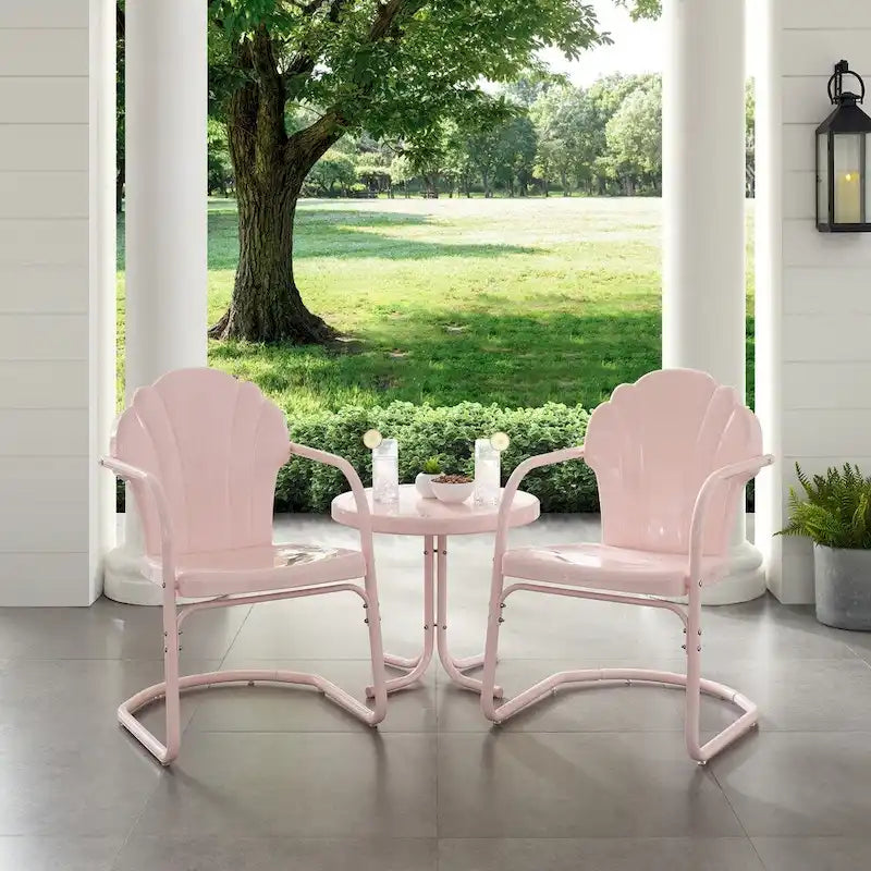 Ensemble de 3 fauteuils d'extérieur en métal Crosley Tulip