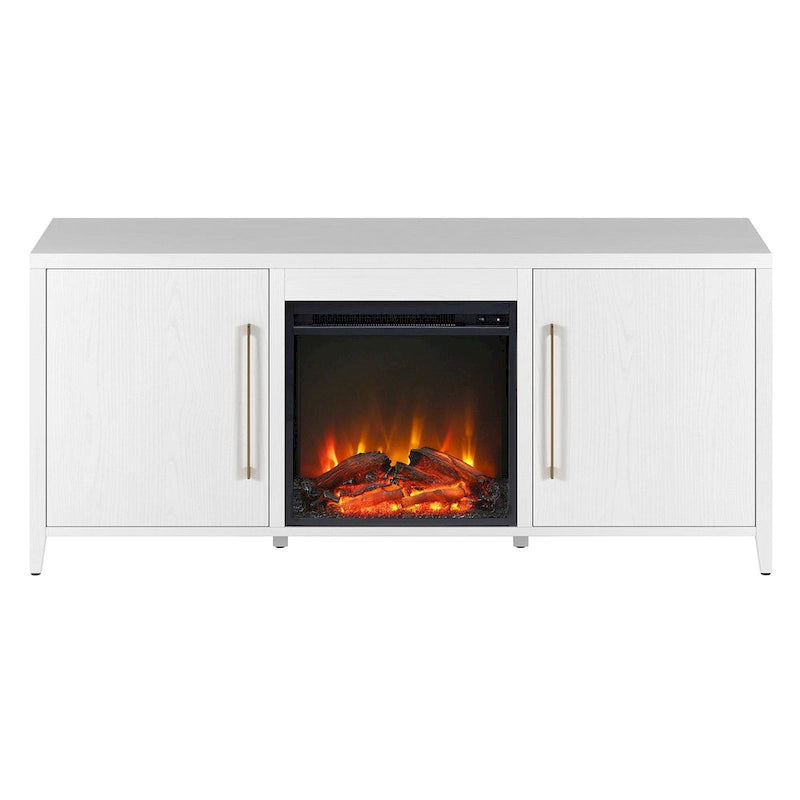 Meuble TV rectangulaire Jasper avec cheminée électrique, pour téléviseurs jusqu'à 65 pouces