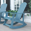 Fauteuil à bascule Adirondack en polyrésine d'aspect bois, résistant aux intempéries