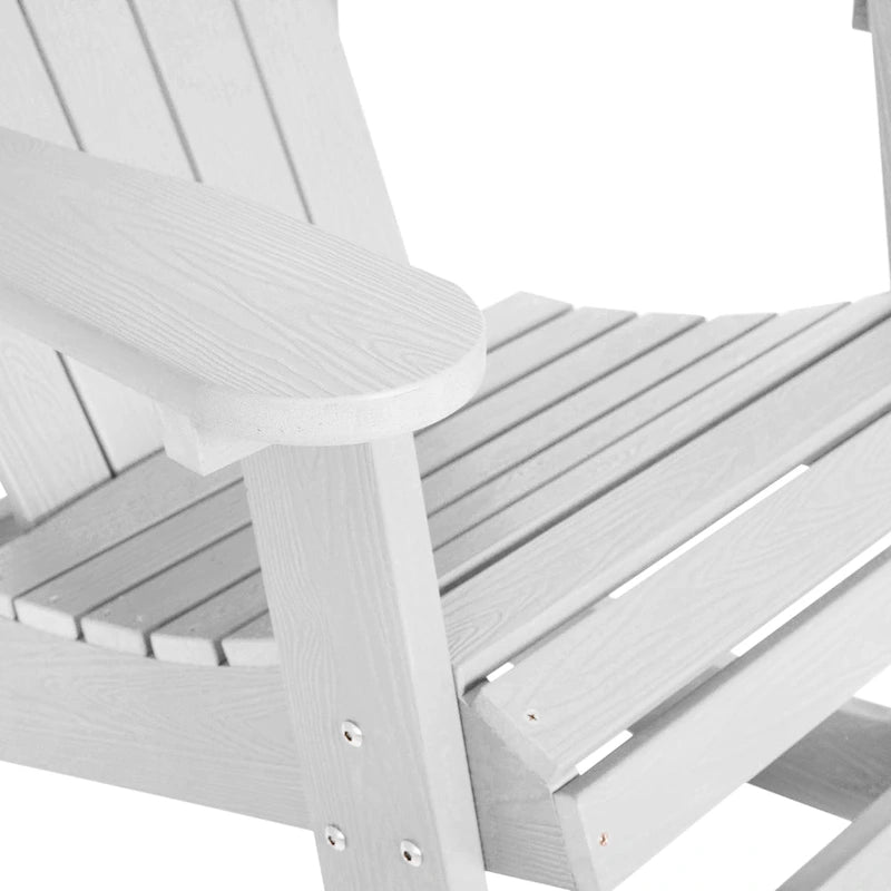 Fauteuil à bascule Adirondack en polyrésine d'aspect bois, résistant aux intempéries