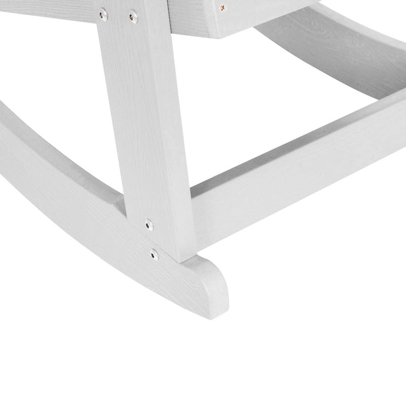 Fauteuil à bascule Adirondack en polyrésine d'aspect bois, résistant aux intempéries