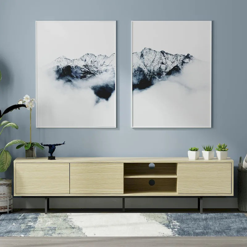 Meuble TV bas moderne du milieu du siècle Glenwillow Home Atlas 78 x 20