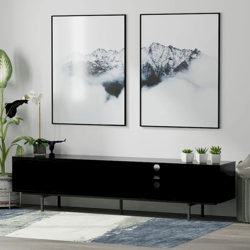 Meuble TV bas moderne du milieu du siècle Glenwillow Home Atlas 78 x 20