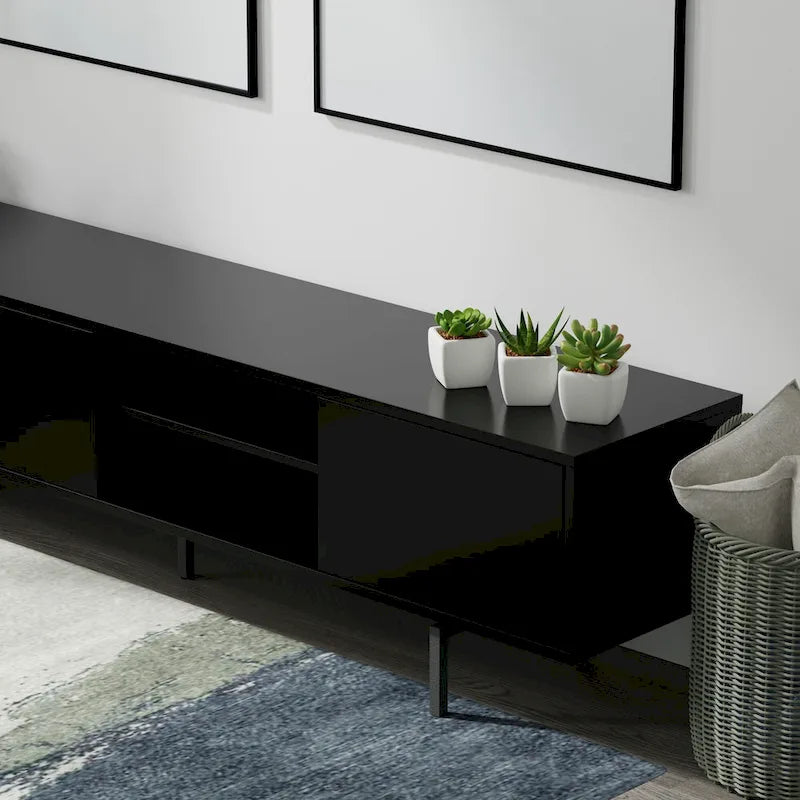 Meuble TV bas moderne du milieu du siècle Glenwillow Home Atlas 78 x 20