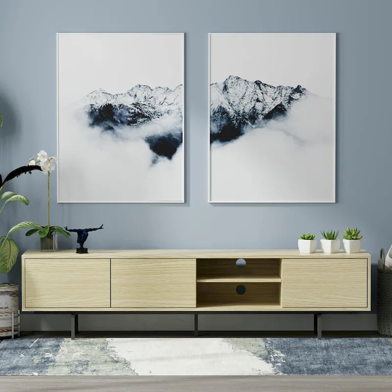 Meuble TV bas moderne du milieu du siècle Glenwillow Home Atlas 78 x 20